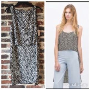 Zara - Extreme High Low Floral Top